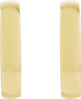 14K Yellow Gold Elongated Domed 14 mm Hoop Earrings