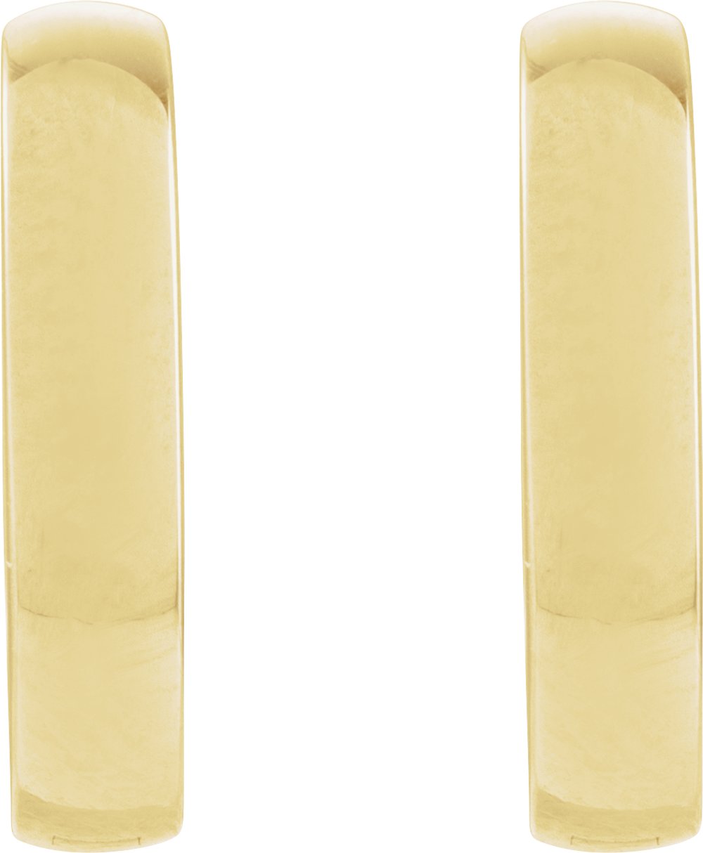 14K Yellow Elongated Domed 20 mm Hoop Earrings