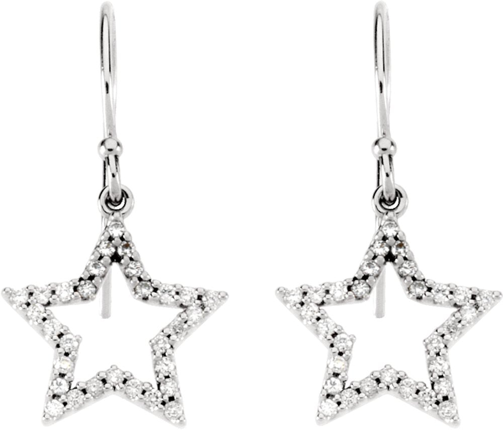 14K White 1/4 CTW Natural Diamond Star Earrings