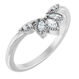 14K White Gold 1/8 CTW Natural Diamond Contour Band