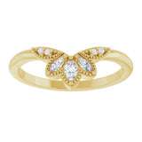 14K Yellow Gold 1/8 CTW Natural Diamond Contour Band