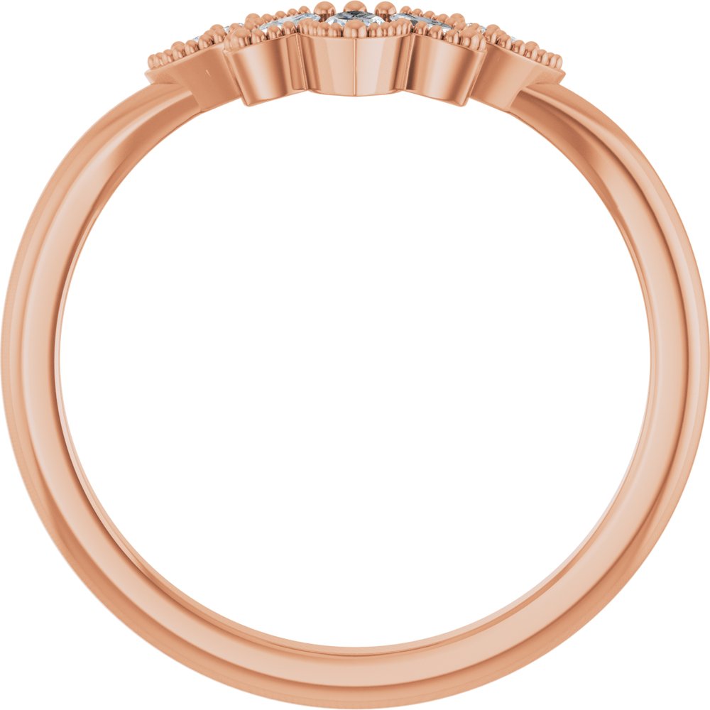 14K Rose Gold 1/8 CTW Natural Diamond Contour Band