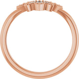14K Rose Gold 1/8 CTW Natural Diamond Contour Band
