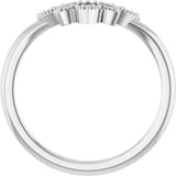14K White Gold 1/8 CTW Natural Diamond Contour Band