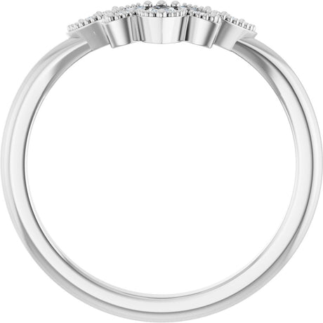 14K White Gold 1/8 CTW Natural Diamond Contour Band