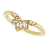 14K Yellow Gold 1/8 CTW Natural Diamond Contour Band