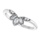 14K White Gold 1/8 CTW Natural Diamond Contour Band