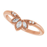 14K Rose Gold 1/8 CTW Natural Diamond Contour Band