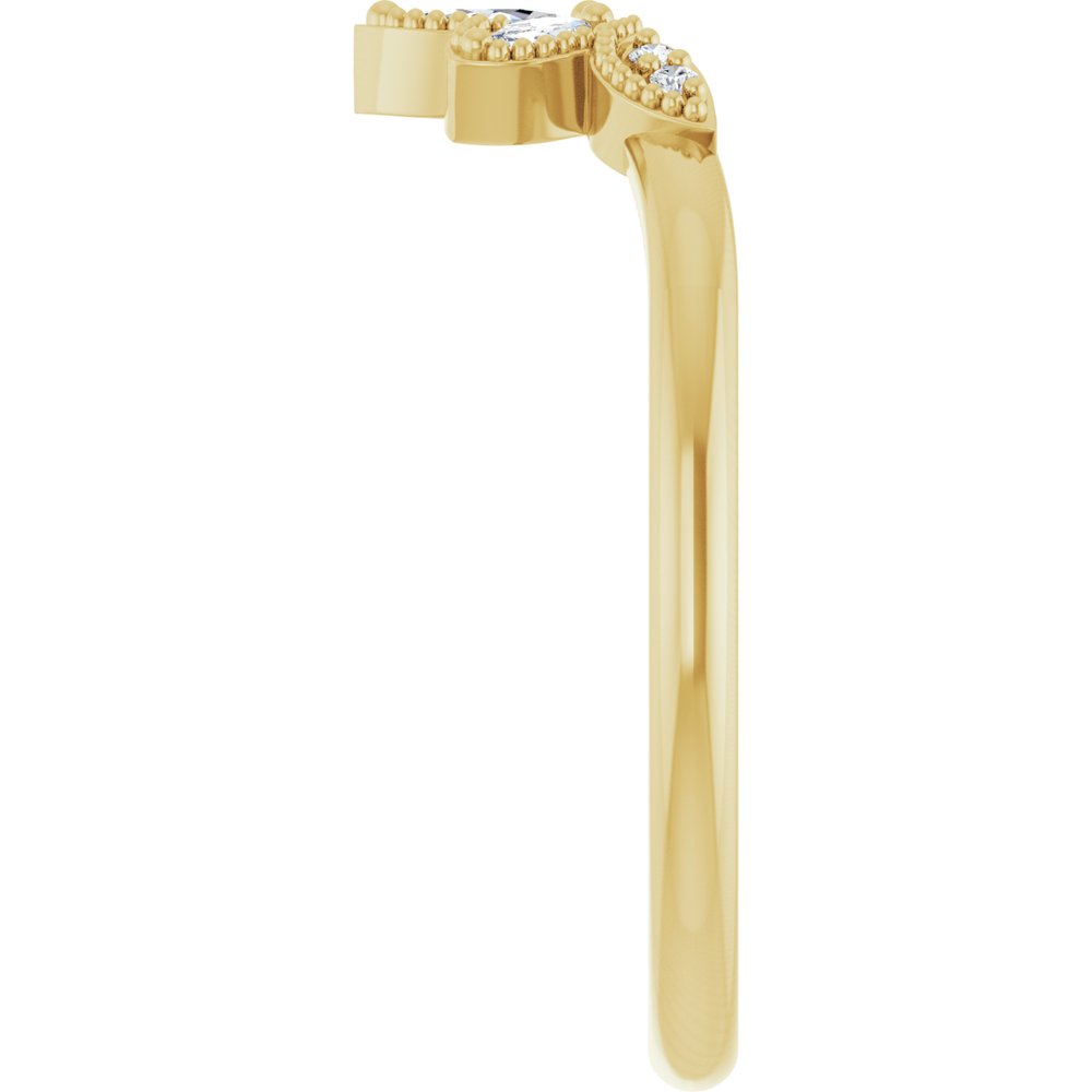 14K Yellow Gold 1/8 CTW Natural Diamond Contour Band