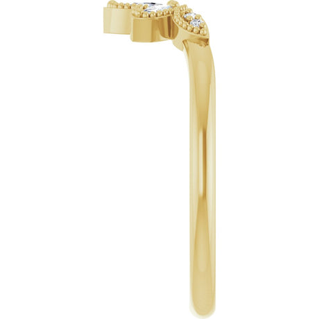 14K Yellow Gold 1/8 CTW Natural Diamond Contour Band