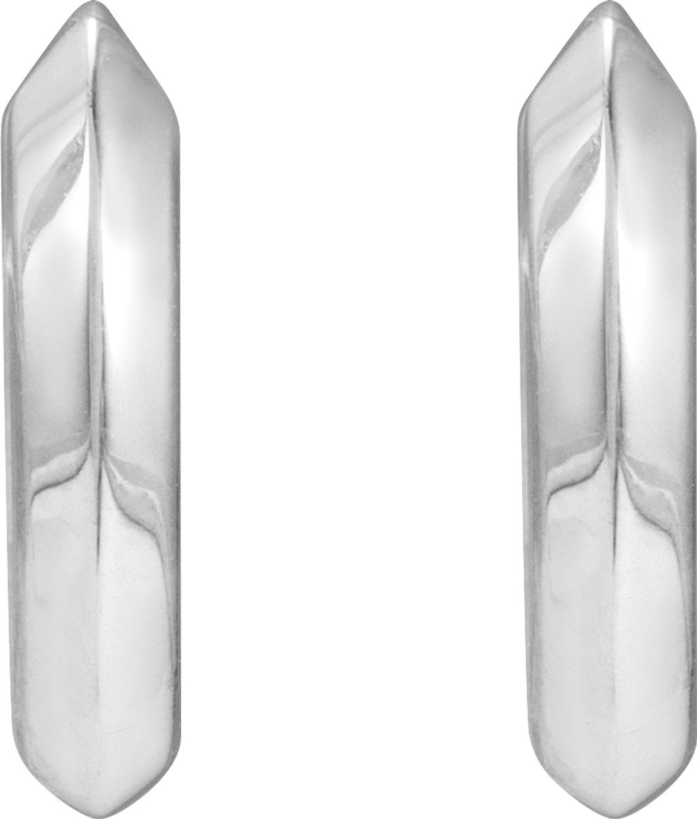 Sterling Silver Knife-Edge Hinge 10 mm Hoop Earrings
