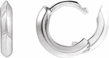 Sterling Silver Knife-Edge Hinge 10 mm Hoop Earrings