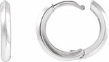 Sterling Silver Knife-Edge Hinge 15 mm Hoop Earrings