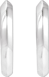 14K White Gold Knife-Edge Hinge 12.5 mm Hoop Earrings