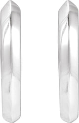 14K White Knife-Edge Hinge 12.5 mm Hoop Earrings