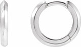 14K White Gold Knife-Edge Hinge 12.5 mm Hoop Earrings