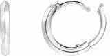 14K White Knife-Edge Hinge 12.5 mm Hoop Earrings