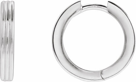 Sterling Silver Hinged 15 mm Huggie Hoop Earrings