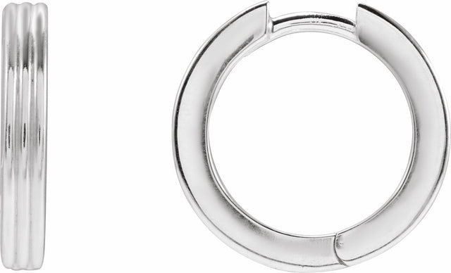 Sterling Silver Hinged 15 mm Huggie Hoop Earrings