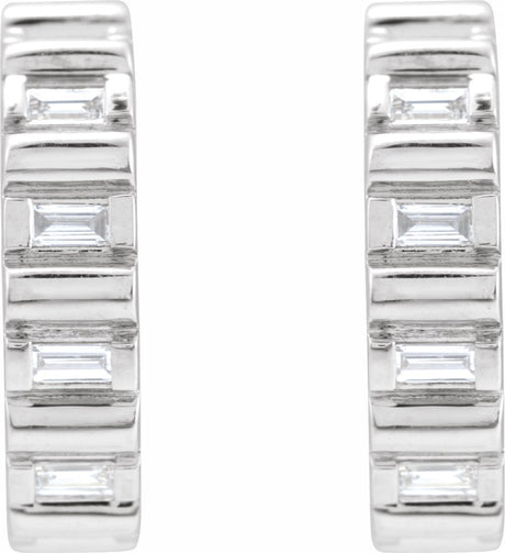 Platinum 1/5 CTW Natural Diamond 11.6 mm Hoop Earrings