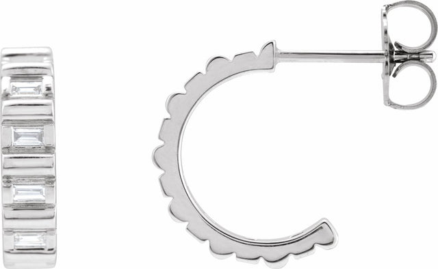14K White Gold 1/5 CTW Natural Diamond 11.6 mm Hoop Earrings