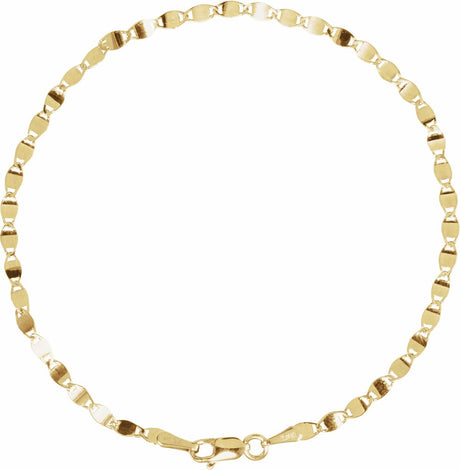 14K Yellow 2.7 mm Mirror 7 1/2" Chain