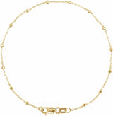 14K Yellow .85 mm Faceted Beaded Cable 7" Chain