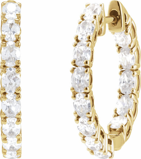 14K Yellow Gold 2 5/8 CTW Lab-Grown Diamond Inside-Outside 20.6 mm Hoop Earrings