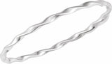 Sterling Silver Twisted Bangle 7 1/2" Bracelet