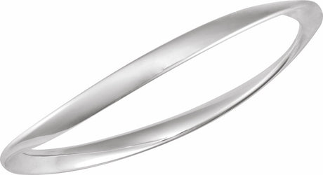 Sterling Silver Wavy Bangle 7 1/2" Bracelet