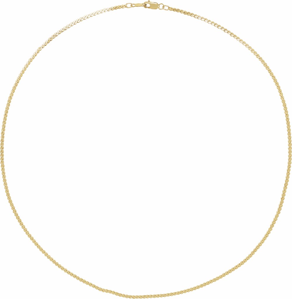 14K Yellow 1.7 mm Serpentine 16" Chain