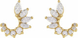 14K Yellow 1/2 CTW Natural Diamond Front-Back Earrings