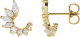 14K Yellow 1/2 CTW Natural Diamond Front-Back Earrings