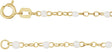 14K Yellow Gold 2 mm Adjustable White Enamel Bead 9-10" Chain