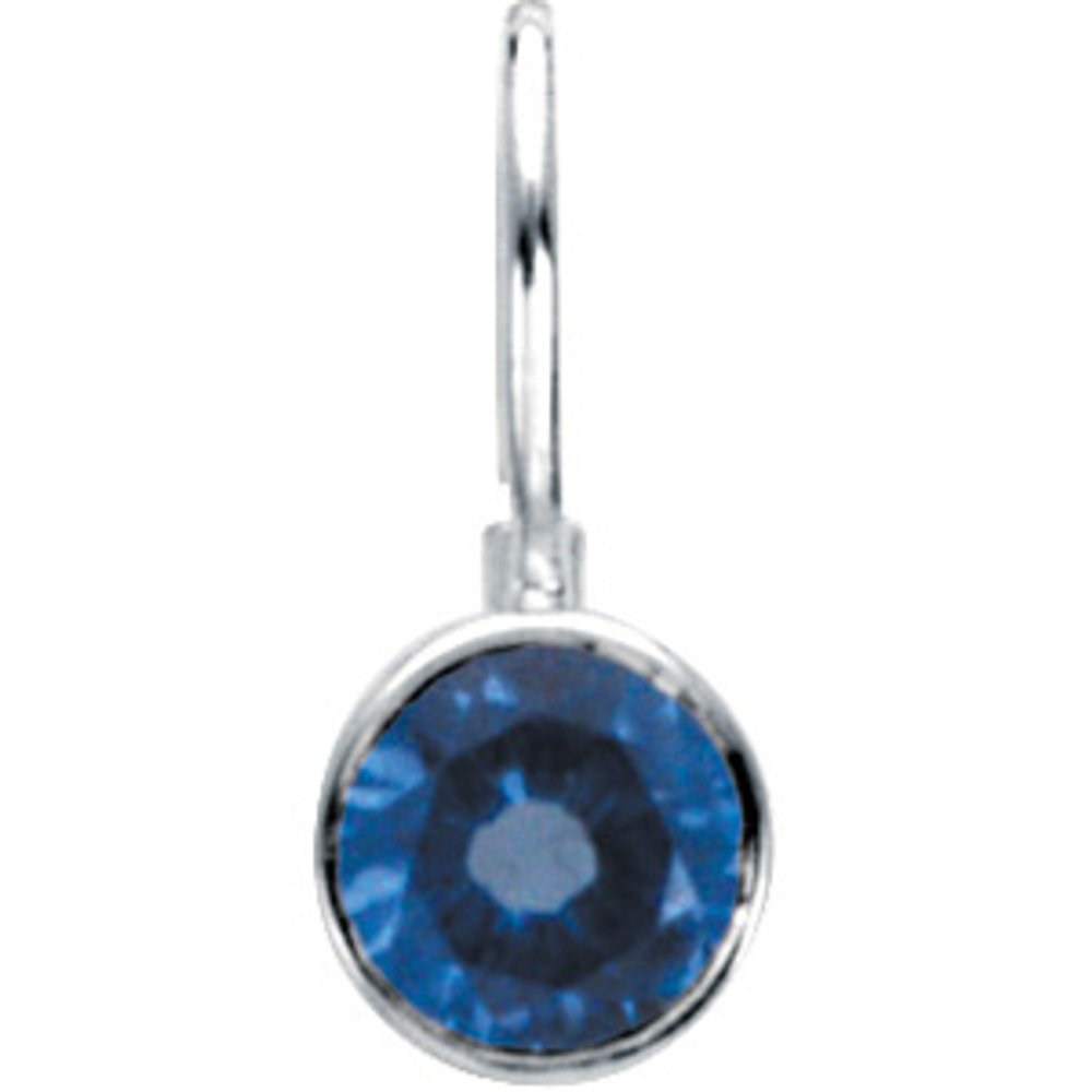 Sterling Silver Imitation Blue Zircon Hook Charm/Pendant