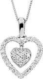 14K White 1/4 CTW Natural Diamond Heart 18" Necklace