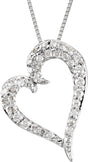 14K White Gold 1/4 CTW Natural Diamond Heart 18" Necklace