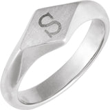 Sterling Silver Geometric Signet Ring