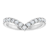 14K White Gold 3/4 CTW Natural Diamond Contour Band