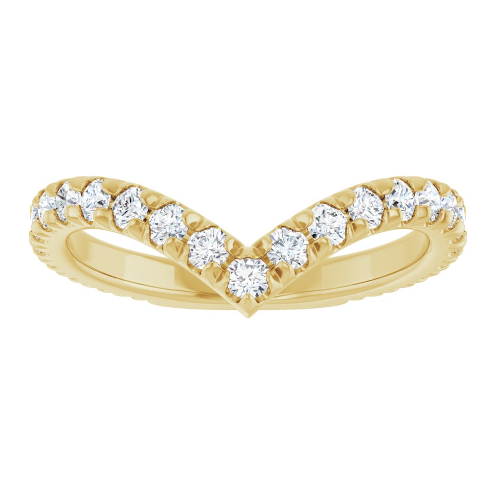14K Yellow Gold 3/4 CTW Natural Diamond Contour Band