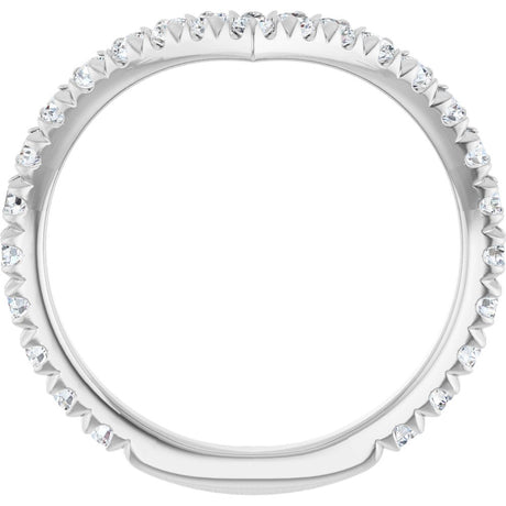 14K White Gold 3/4 CTW Lab-Grown Diamond Contour Band