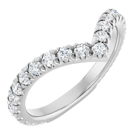 14K White Gold 3/4 CTW Lab-Grown Diamond Contour Band