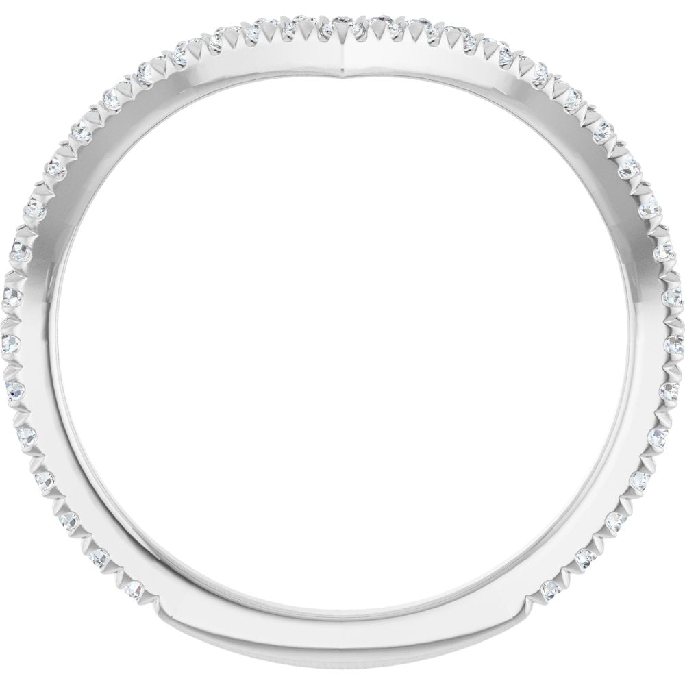 14K White Gold 1/3 CTW Lab-Grown Diamond Contour Band