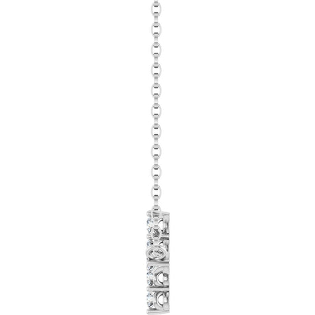 14K White Gold 1/3 CTW Lab-Grown Diamond Sideways Cross 18" Necklace