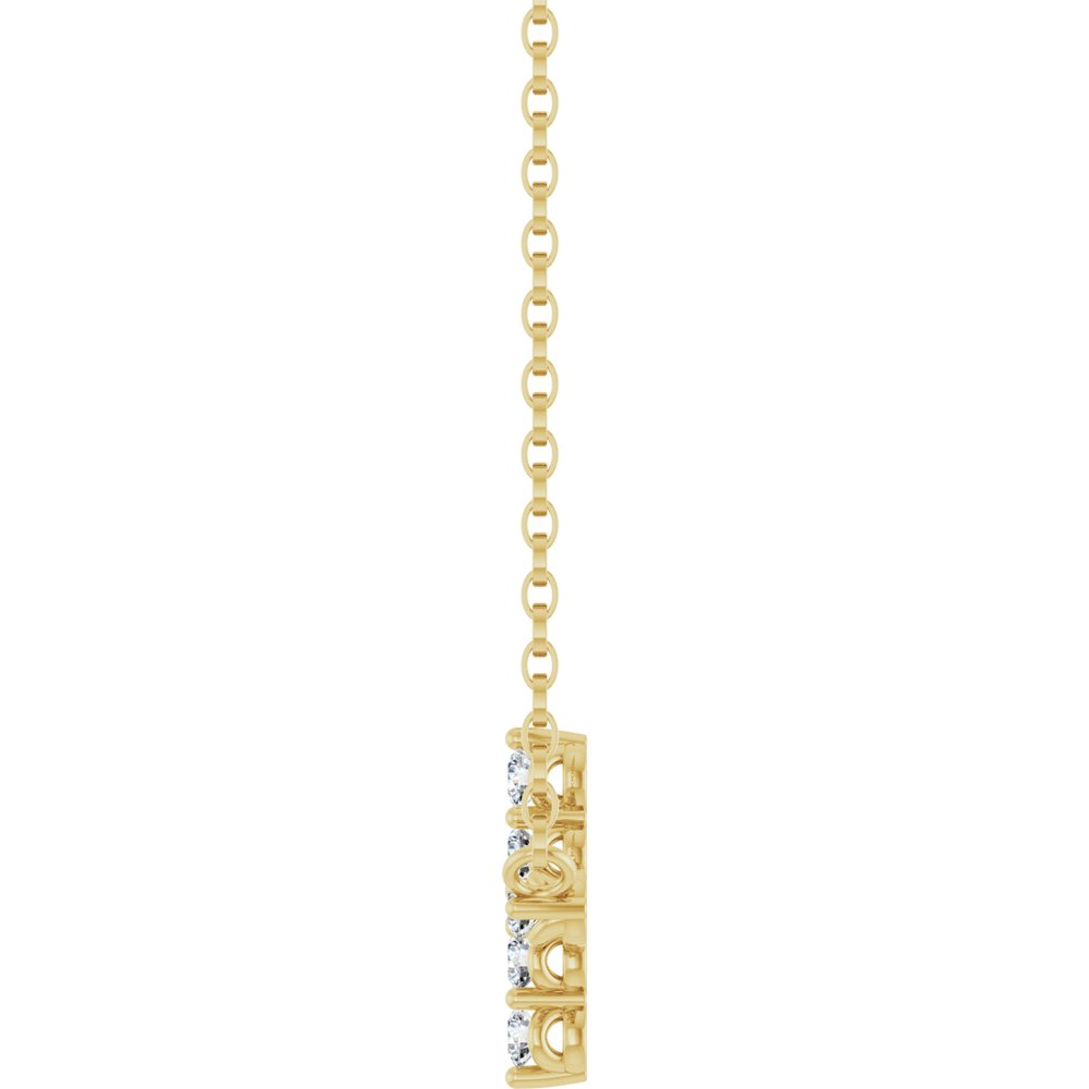14K Yellow Gold 1/3 CTW Lab-Grown Diamond Sideways Cross 18" Necklace