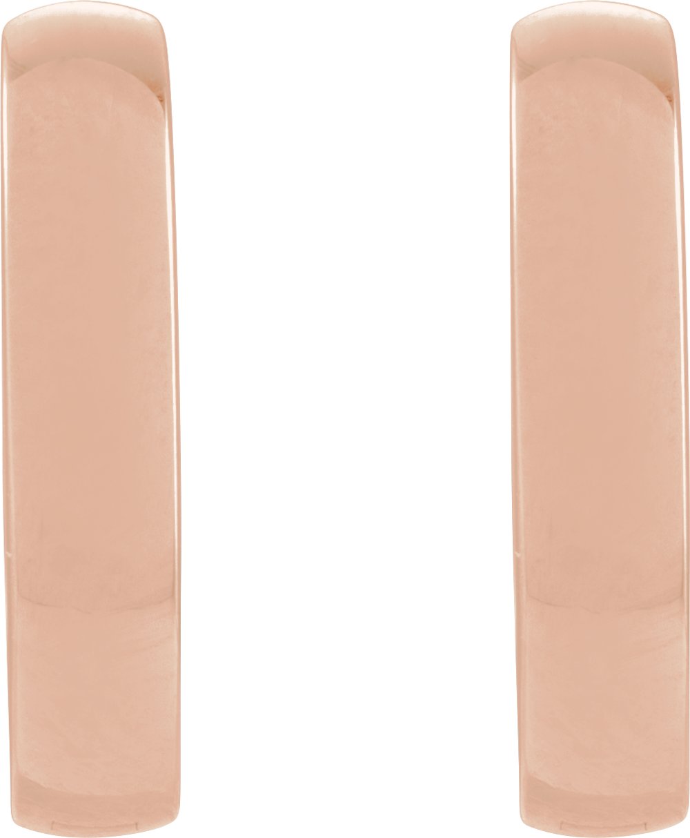 14K Rose Gold Elongated Domed 20 mm Hoop Earrings