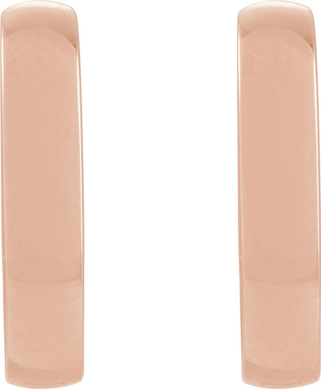 14K Rose Gold Elongated Domed 20 mm Hoop Earrings