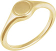 14K Yellow Gold Engravable Round Signet Ring
