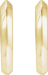 14K Yellow Gold Knife-Edge Hinge 12.5 mm Hoop Earrings