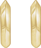 14K Yellow Gold Knife-Edge Hinge 10 mm Hoop Earrings